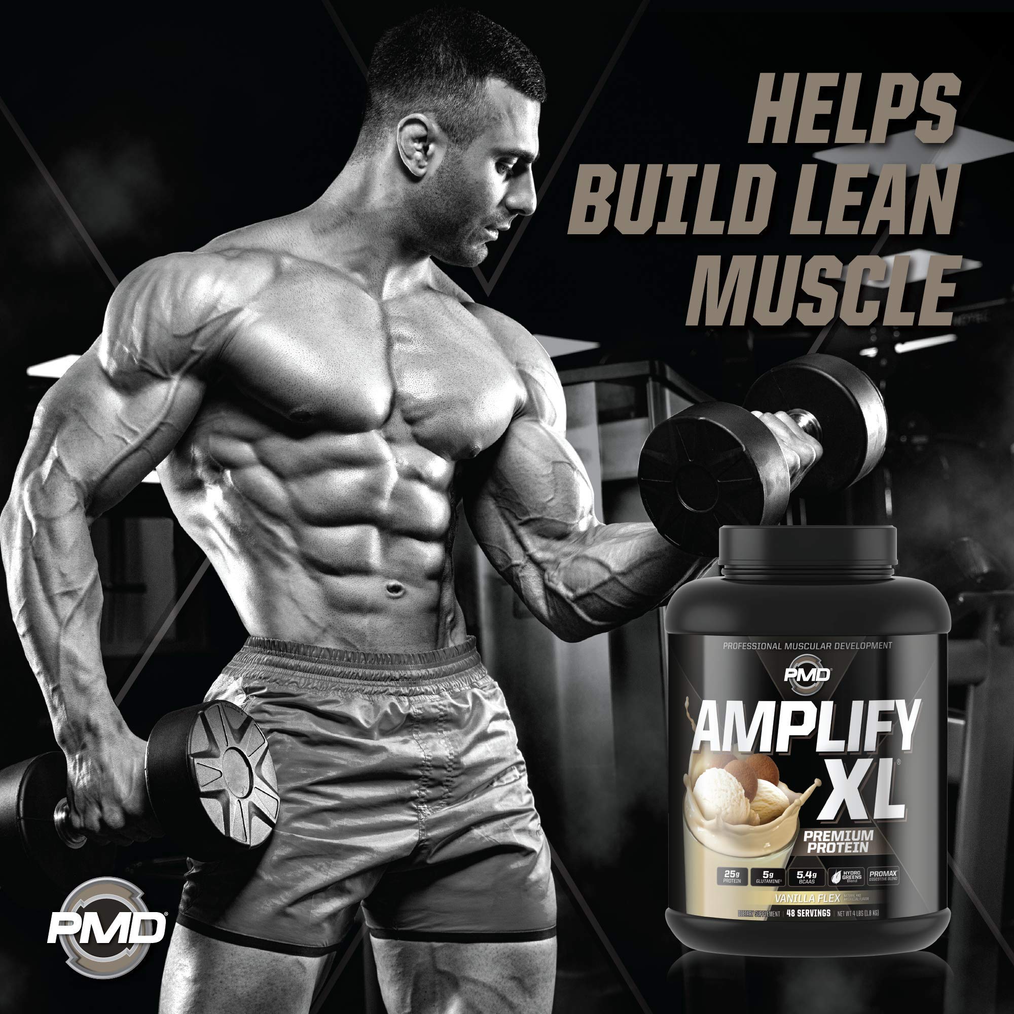PMD Amplify XL Premium Whey Protein with Hydro Greens Blend – Vanilla Flex