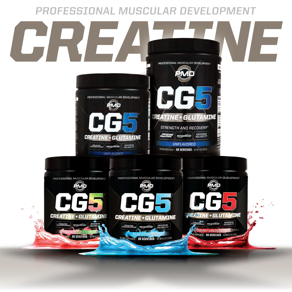 PMD Sports CG5 Premium Creatine & L-Glutamine Powder – Power, Recovery, Lean Muscle (Strawberry Watermelon, 30 Servings)