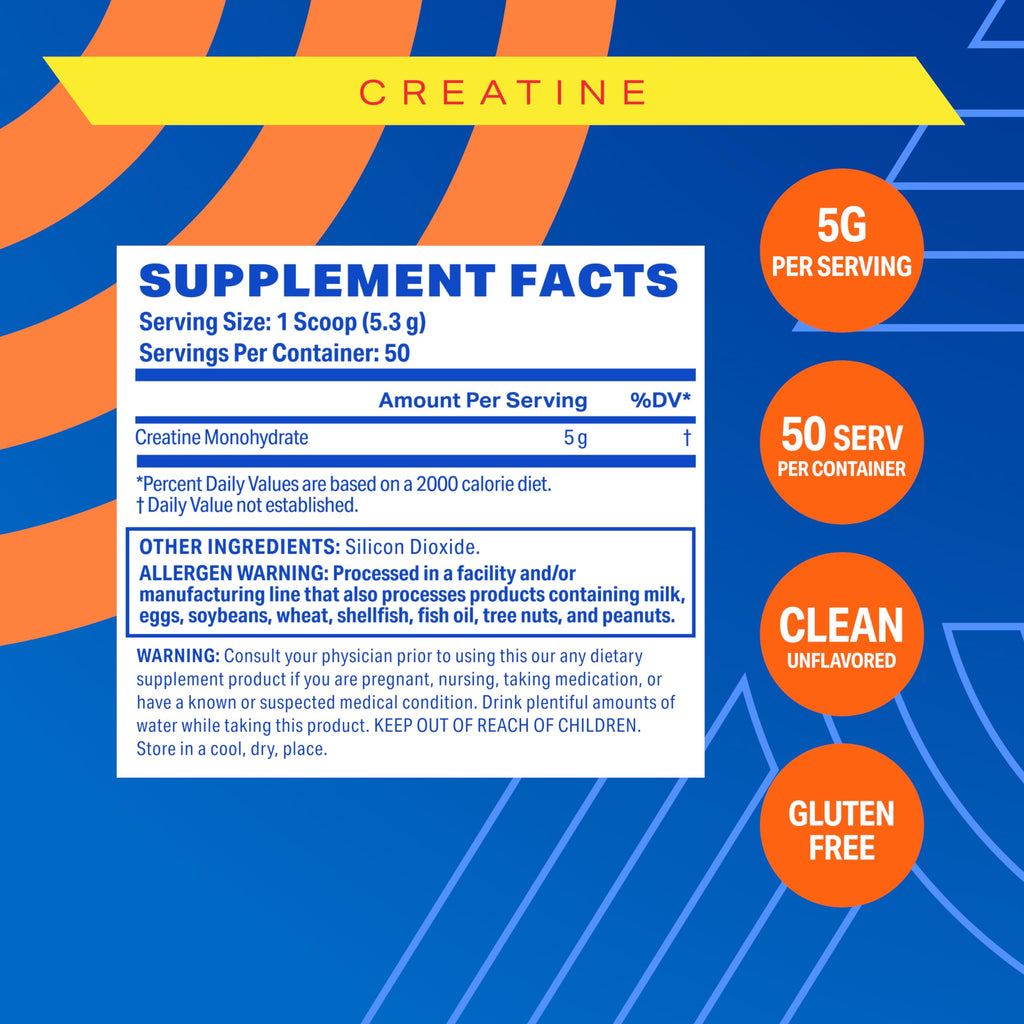 Podium Nutrition Solos Creatine Monohydrate – 50 Servings, Unflavored | Boost Athletic Performance