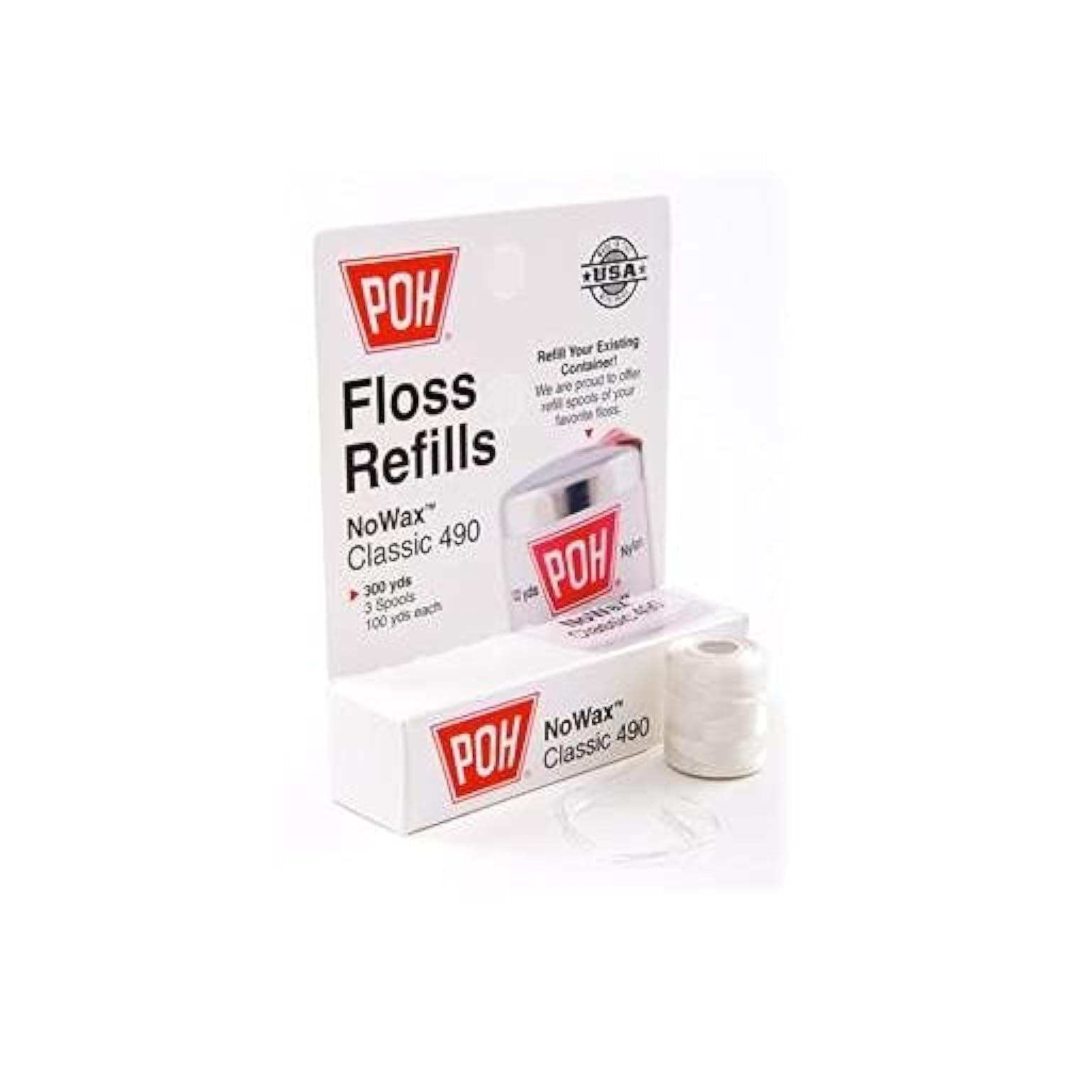 POH Floss Refills NoWax Classic 490 – 300yds (3 Spools, 100yds each)