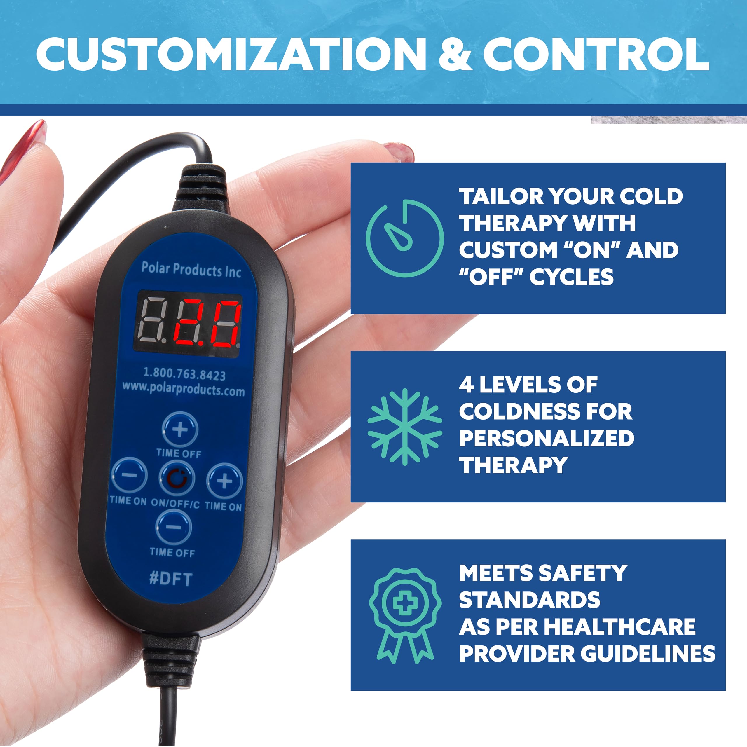 Polar Active Ice 3.0 Cold Therapy System — Programmable Timer, 16-Quart Reservoir, Knee Pads & Quiet Pump
