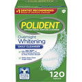 Polident Overnight Whitening Denture Cleanser – 120 Tablets (Pack of 2)