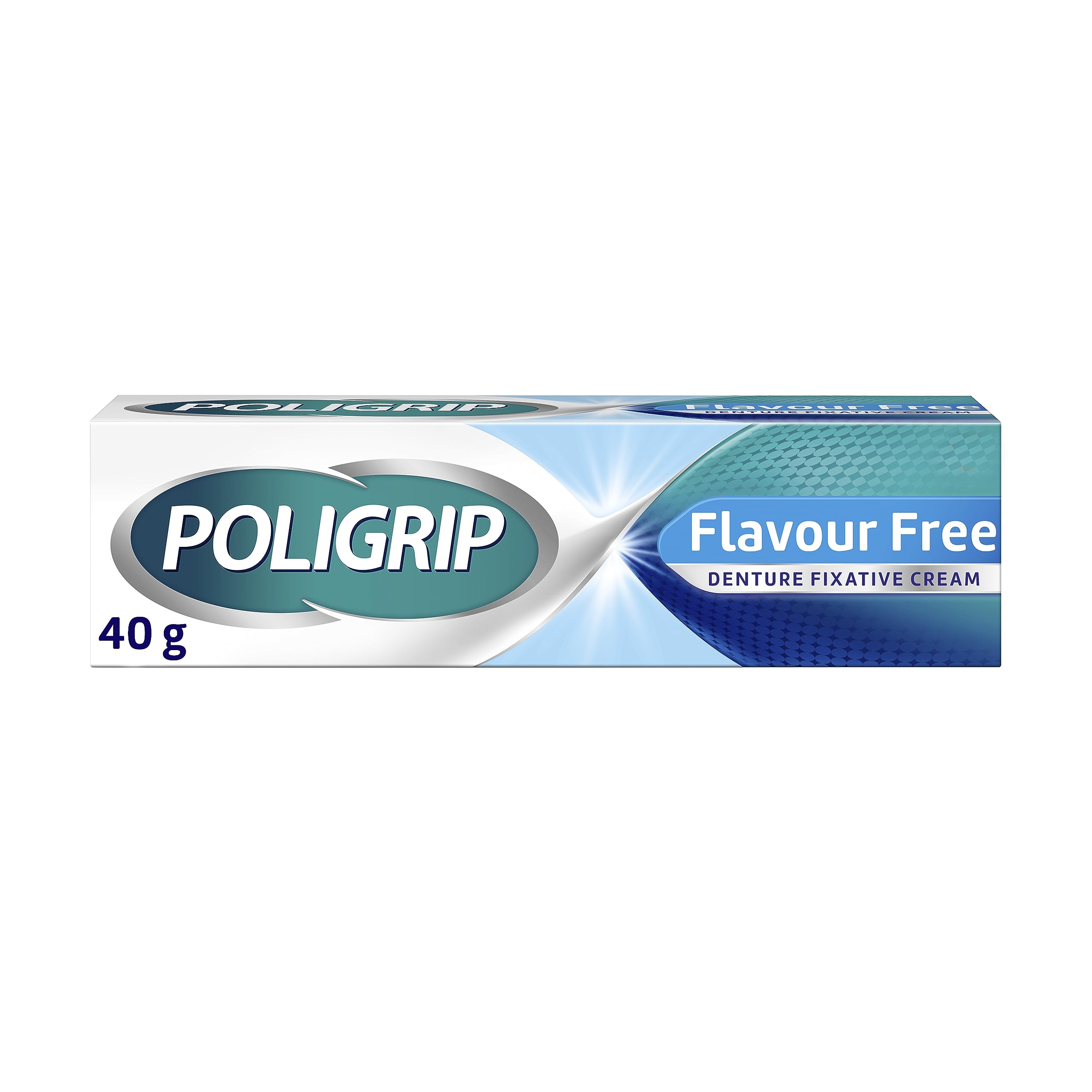 Poligrip Flavour Free Denture Adhesive Cream 40g – Strong All-Day Hold (Zinc-Free)