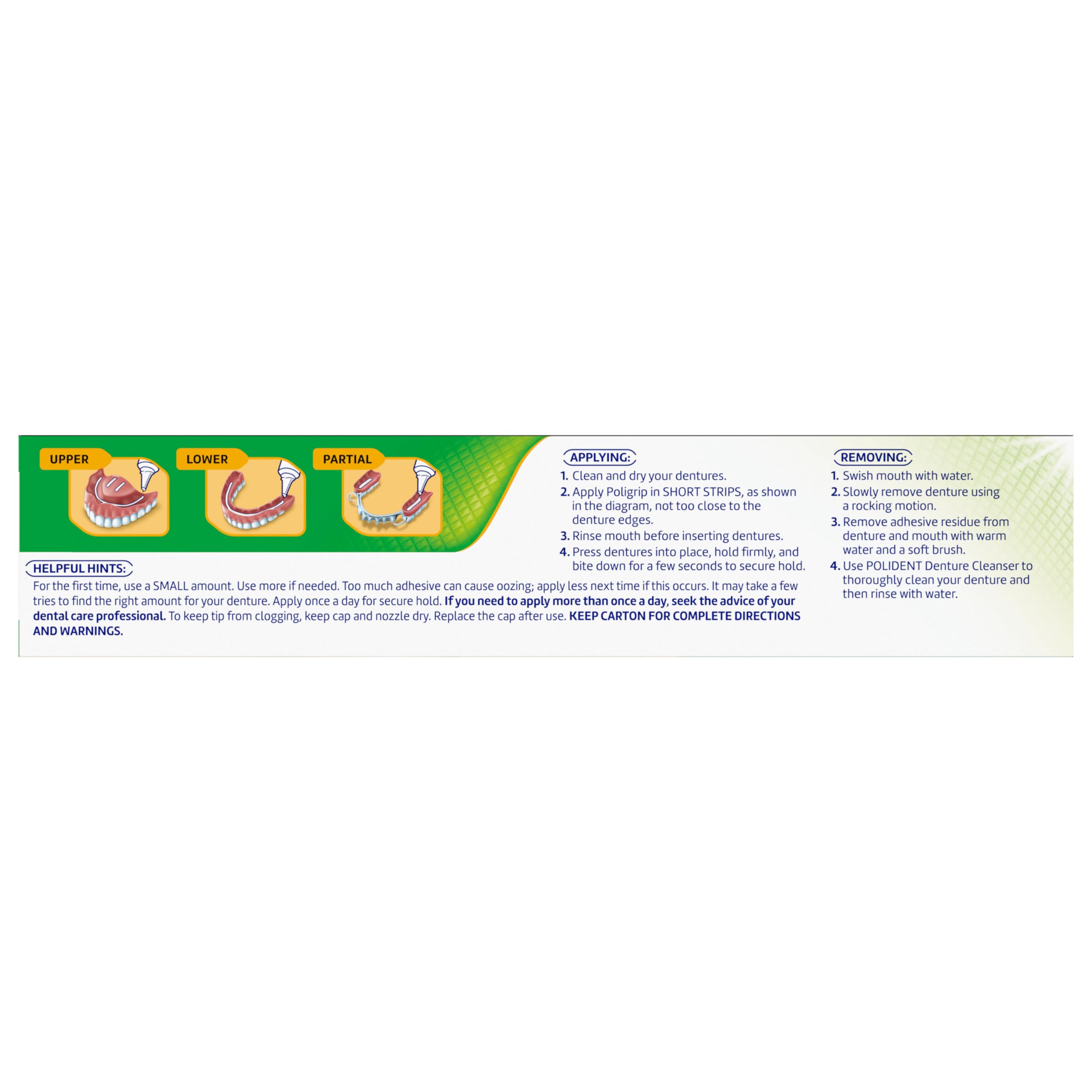Poligrip Power Max Power Hold + Fresh Denture Cream – Premium Peppermint, 2.2 oz x 4