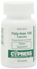 Poly Iron Capsules 150 mg - Dietary Supplement (100 caps) | Cypress Pharmaceutical #185-01