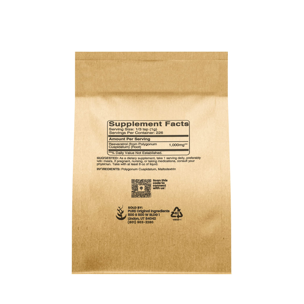 PURE ORIGINAL INGREDIENTS Resveratrol Powder 8 oz | Phytoalexin Polygonum Root Extract
