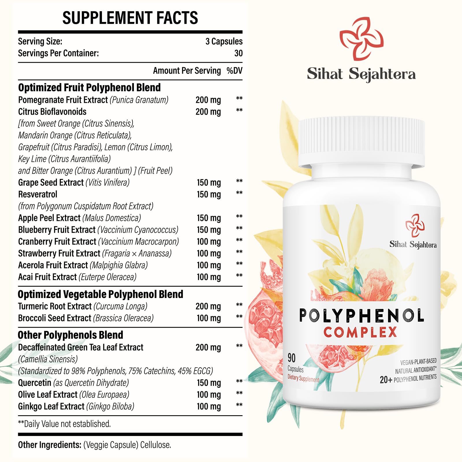 67,500 MG Polyphenols Supplement – Powerful Antioxidants (90 Capsules)