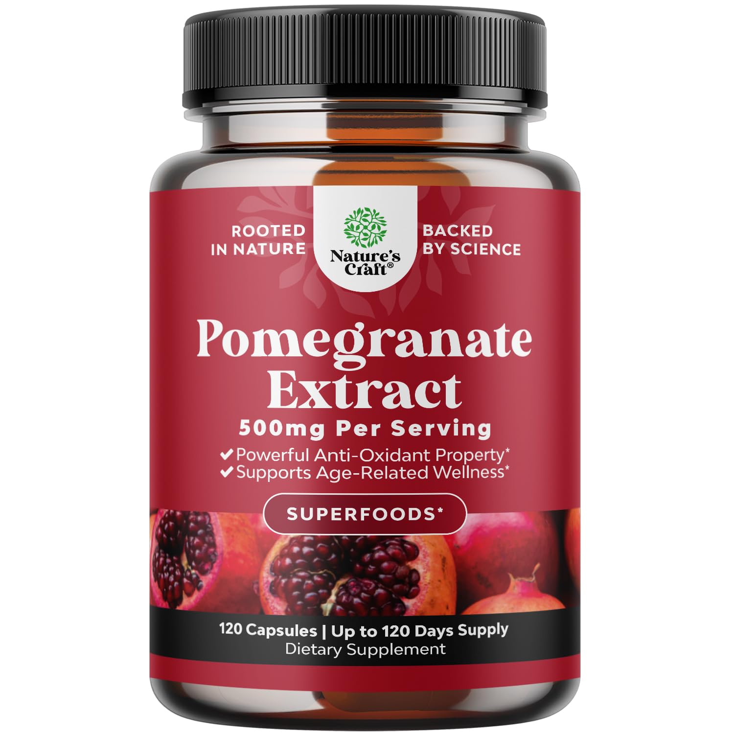 Pomegranate Antioxidant Supplement by Reds – Heart Health & Joint Support (120ct)