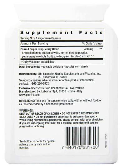 Pomi-T Polyphenol Supplement 60 Capsules (Pack of 3) - Prostate Support by PomiT