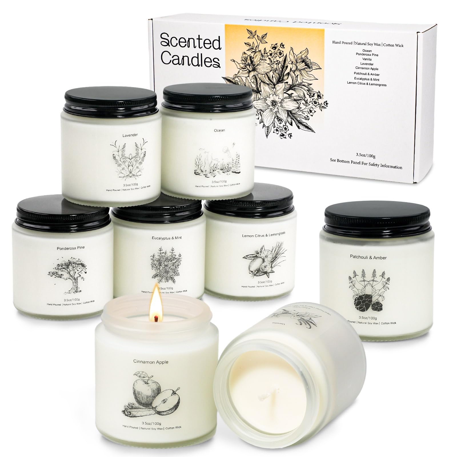 8-Pack Aromatherapy Soy Wax Candles for Women | Gift Ideas for Mother's Day
