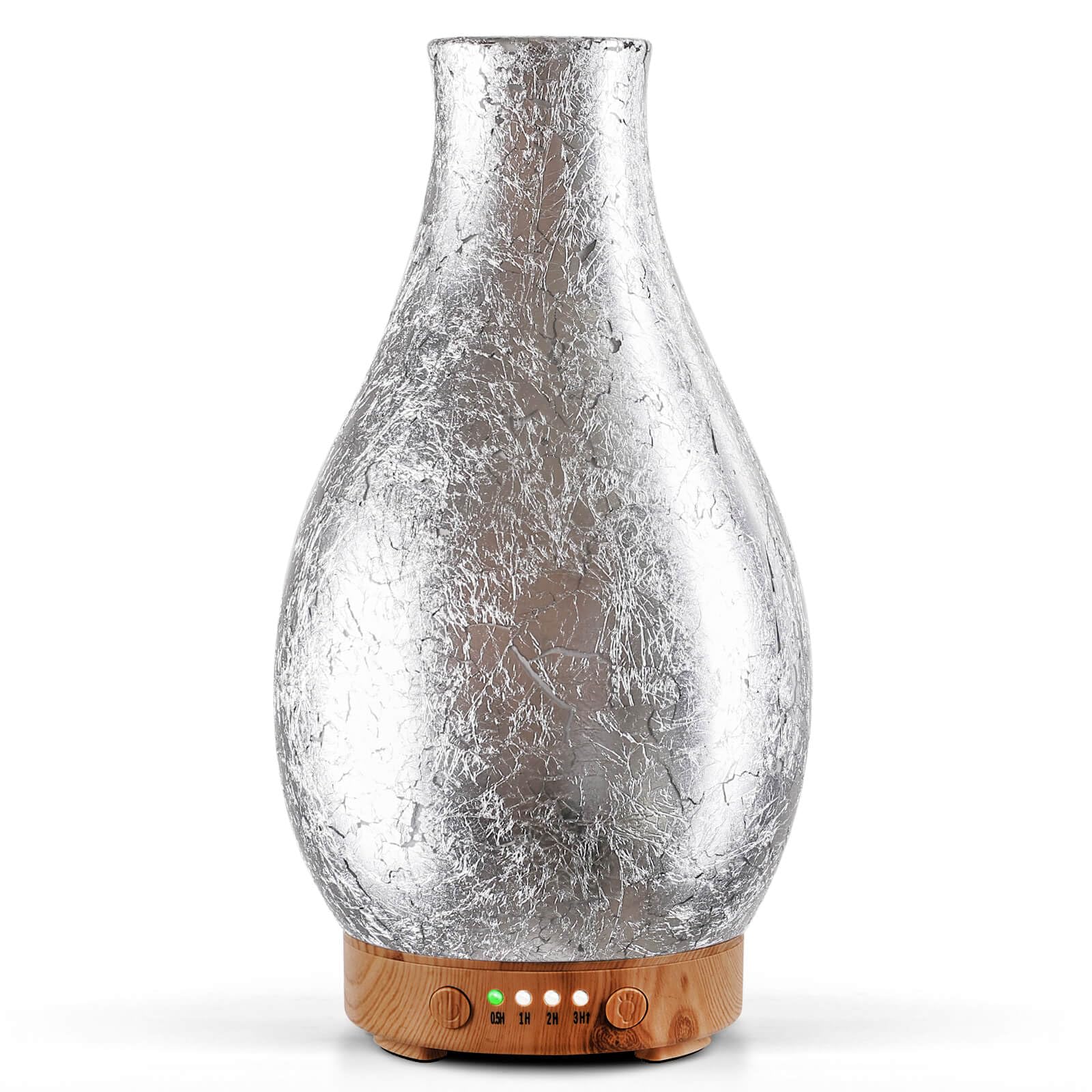 Porseme 100ml Silver-Plated Volcano Diffuser - BPA Free, 7 LED Colors, Waterless Auto-Off