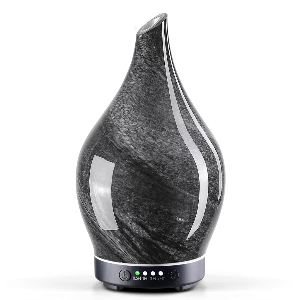 Porseme 150ml Glass Essential Oil Diffuser – Obsidian, Color Changing LED, 6h Ultrasonic