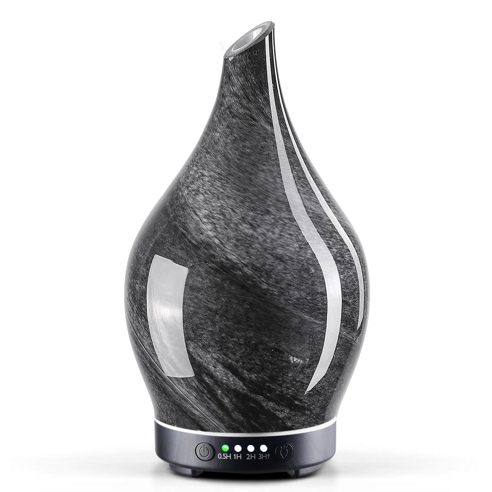 Porseme 150ml Glass Essential Oil Diffuser – Obsidian, Color Changing LED, 6h Ultrasonic