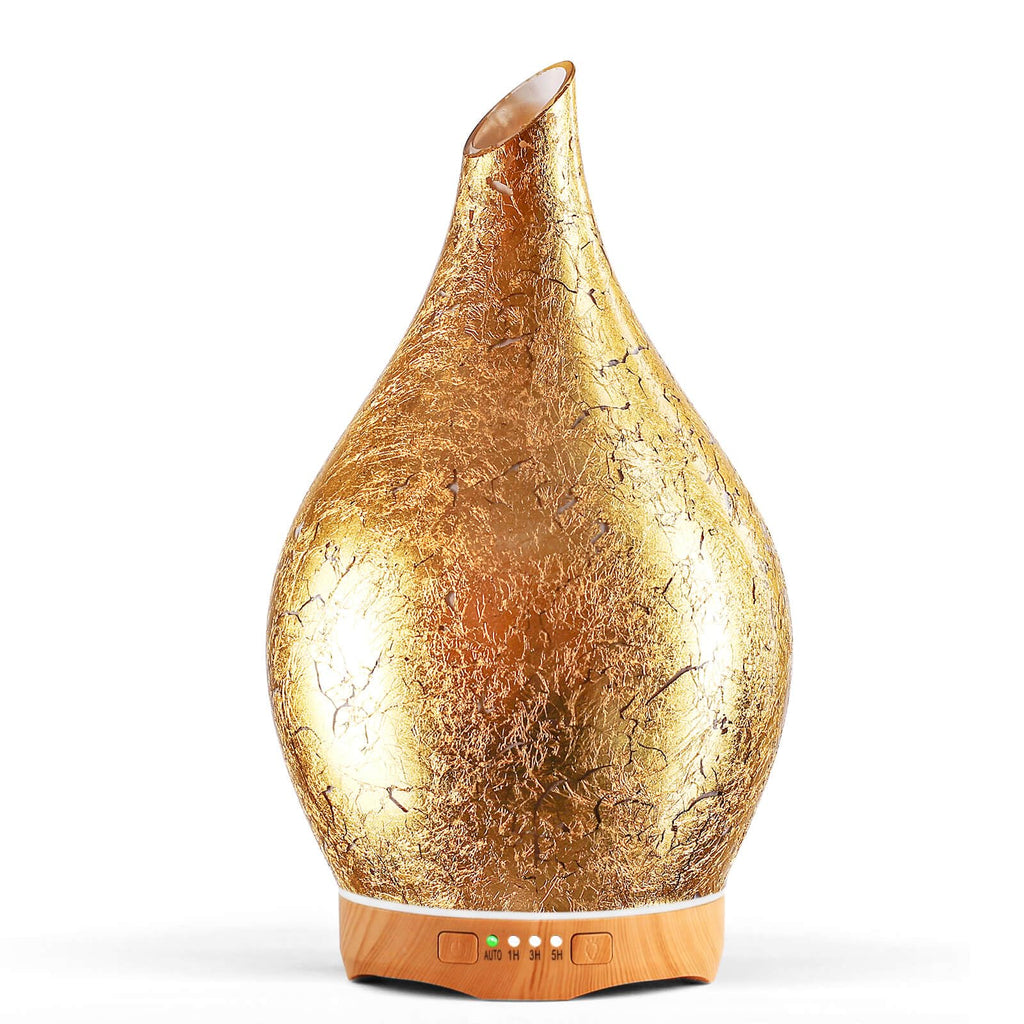Porseme 280ml Essential Oil Diffuser – 3D Glass Aromatherapy Diffusor, Ultrasonic Mist, BPA Free, Auto Shut-Off, Color Changing LED