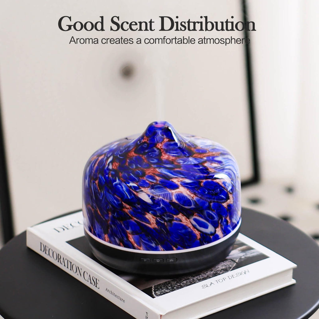 Porseme 500ml Glass Essential Oil Diffuser | Ultrasonic Cool Mist, Auto-Off