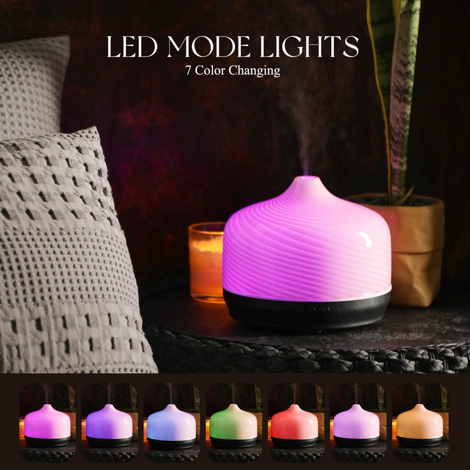 Porseme 500ml Glass Essential Oil Diffuser – Ultrasonic Cool Mist, Auto-Off (15-21h)