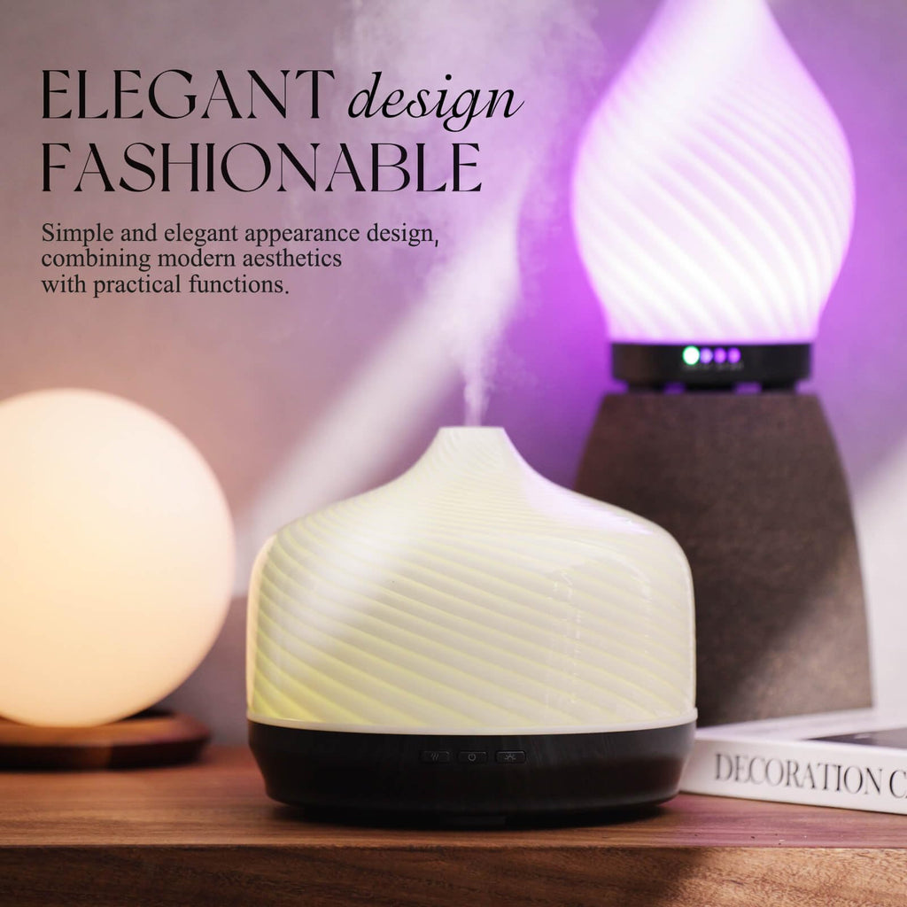 Porseme 500ml Glass Essential Oil Diffuser – Ultrasonic Cool Mist, Auto-Off