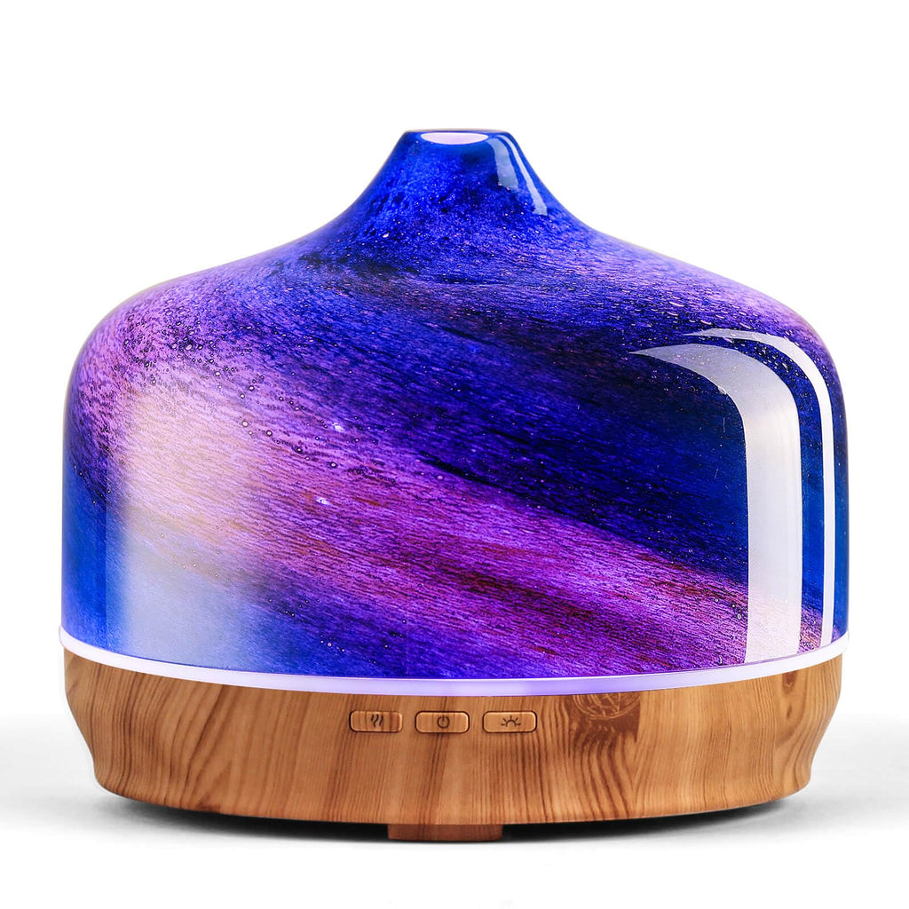Porseme 500ml Glass Essential Oil Diffuser – Ultrasonic Mist, Auto-Off, Galaxy
