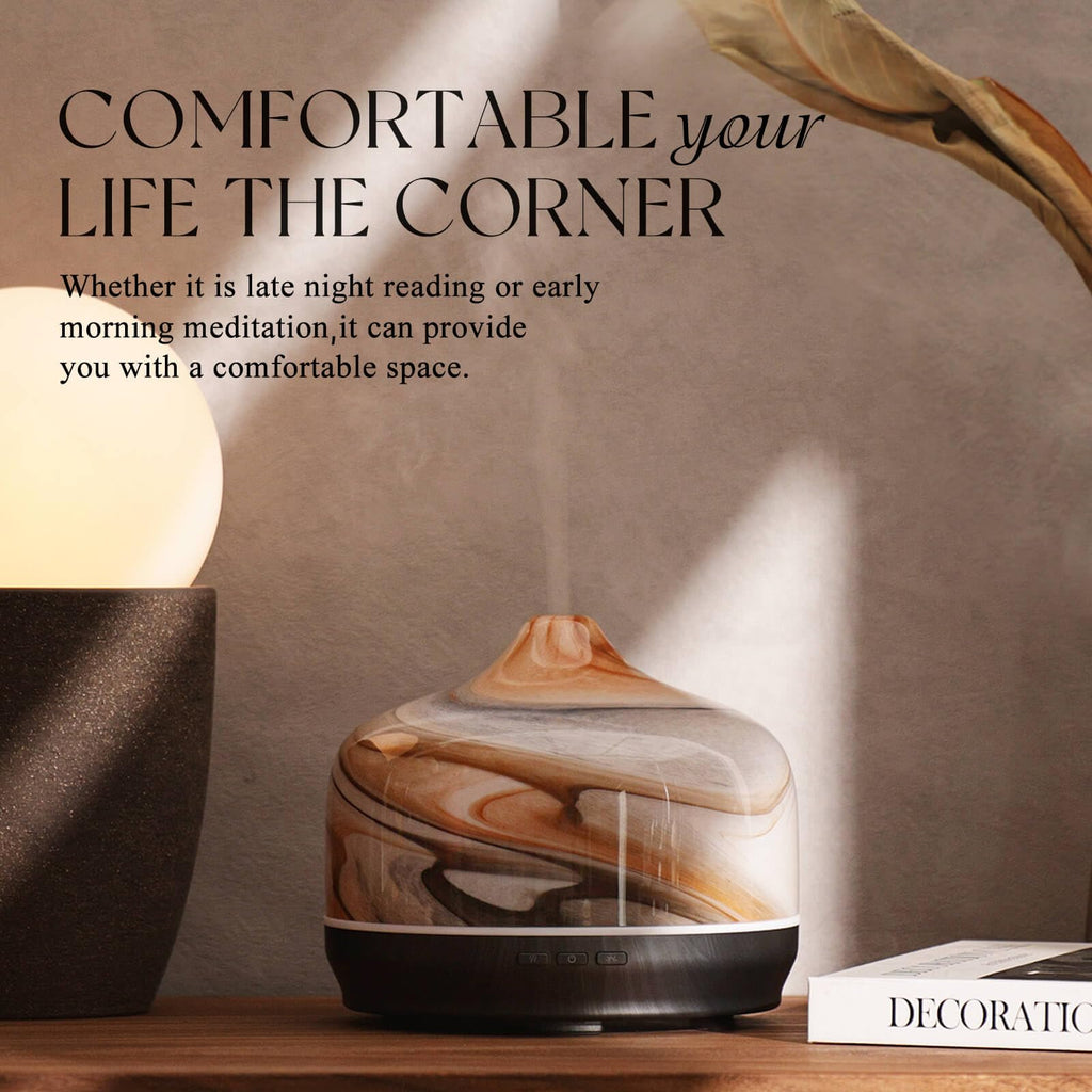 Porseme 500ml Glass Essential Oil Diffuser – Ultrasonic Humidifier, Auto-Off