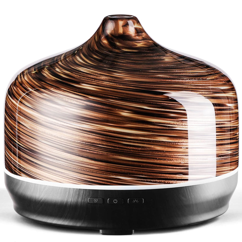 Porseme 500ml Glass Diffuser – Ultrasonic Cool Mist, Auto-Off (Dark Golden)