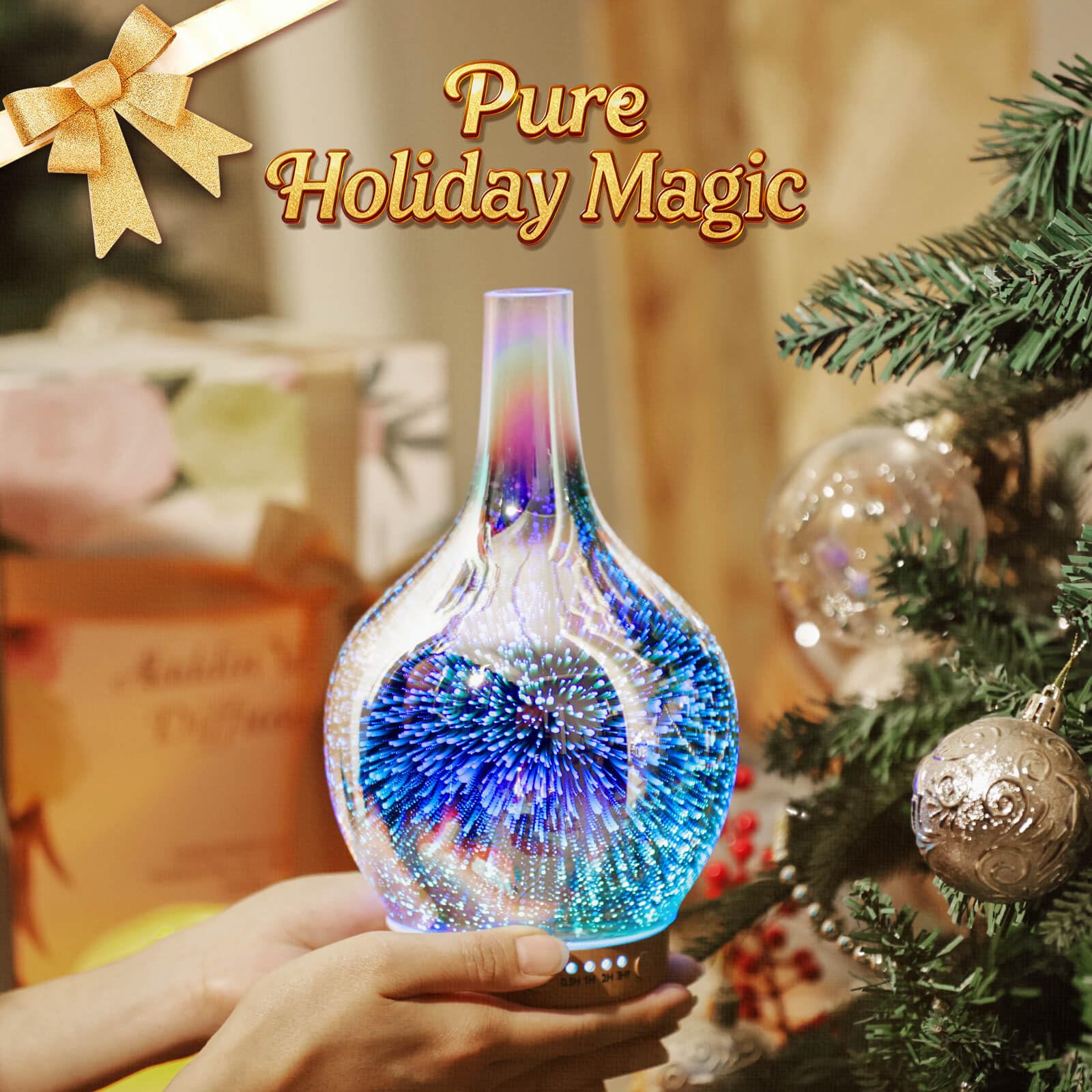 Porseme 150ml 3D Glass Essential Oil Diffuser – Auto Shut-Off