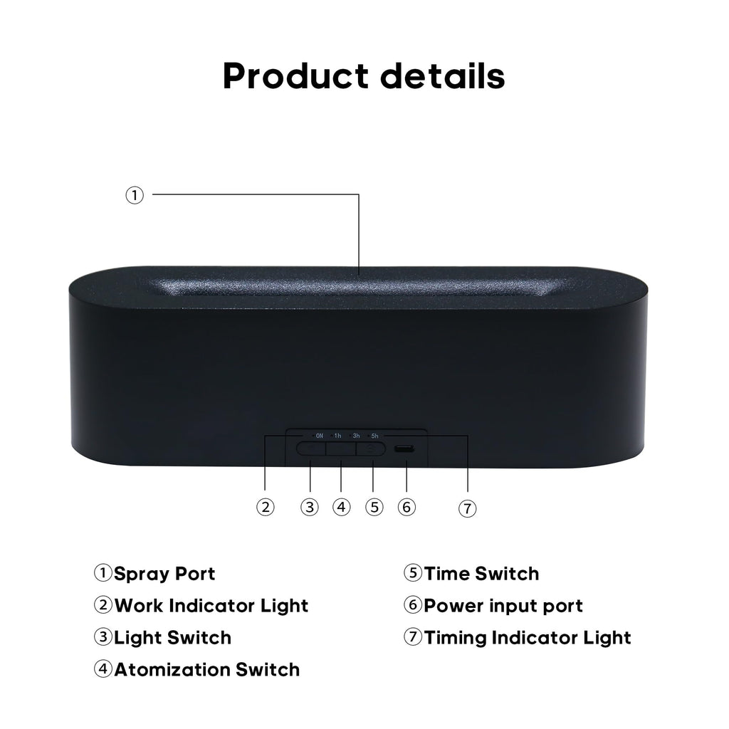Essential Oil Diffuser Flame Black – Colorful Water Vapor Humidifier for Aromatherapy