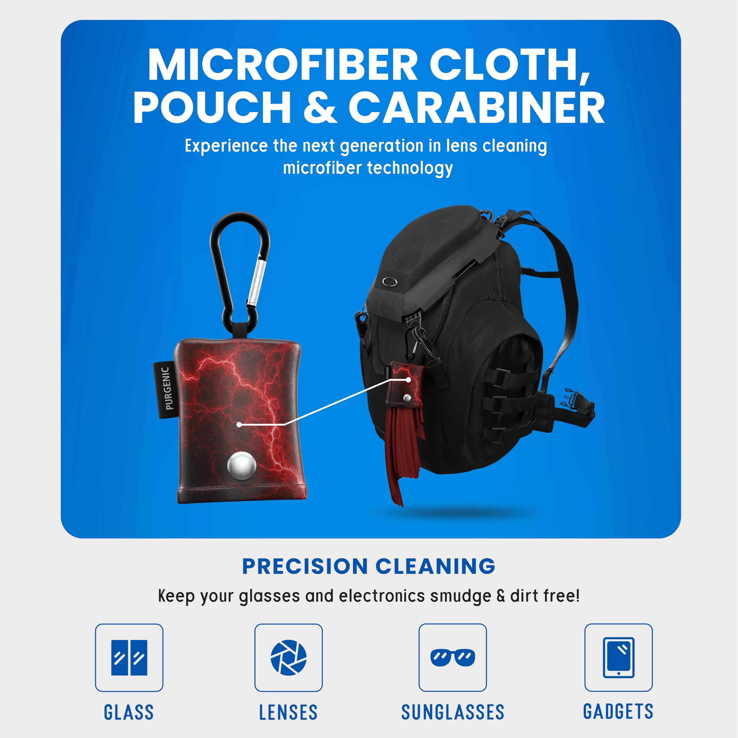 Microfiber Cloth & Glasses Wipes (3 Pack) – Lens & Glasses Cleaning Cloth for Eyewear, Phone, Camera Lenses & Screens