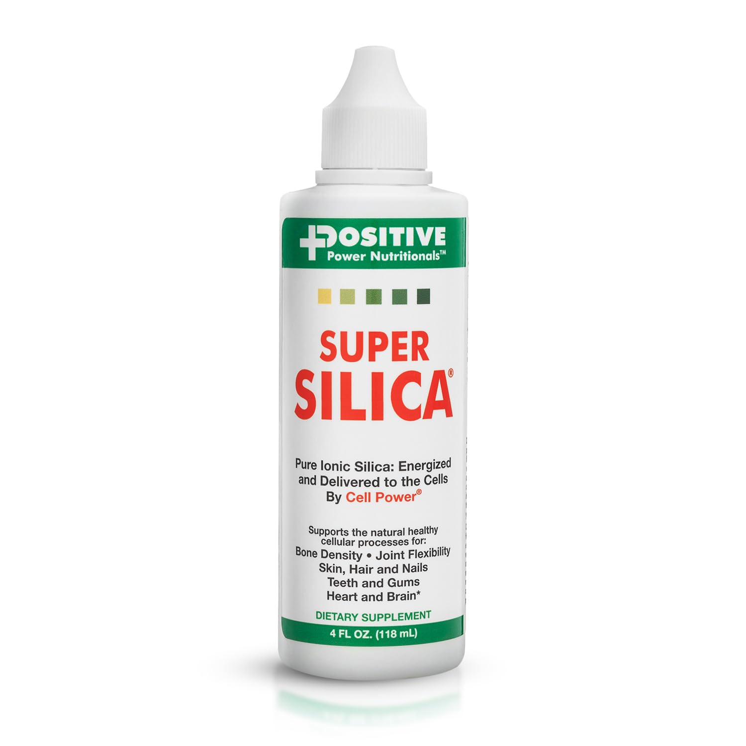 Positive Power Nutritionals Super Silica – Liquid Silica with Collagen-Boosting Silicon (4oz) for Hair, Skin, Nails & Joints