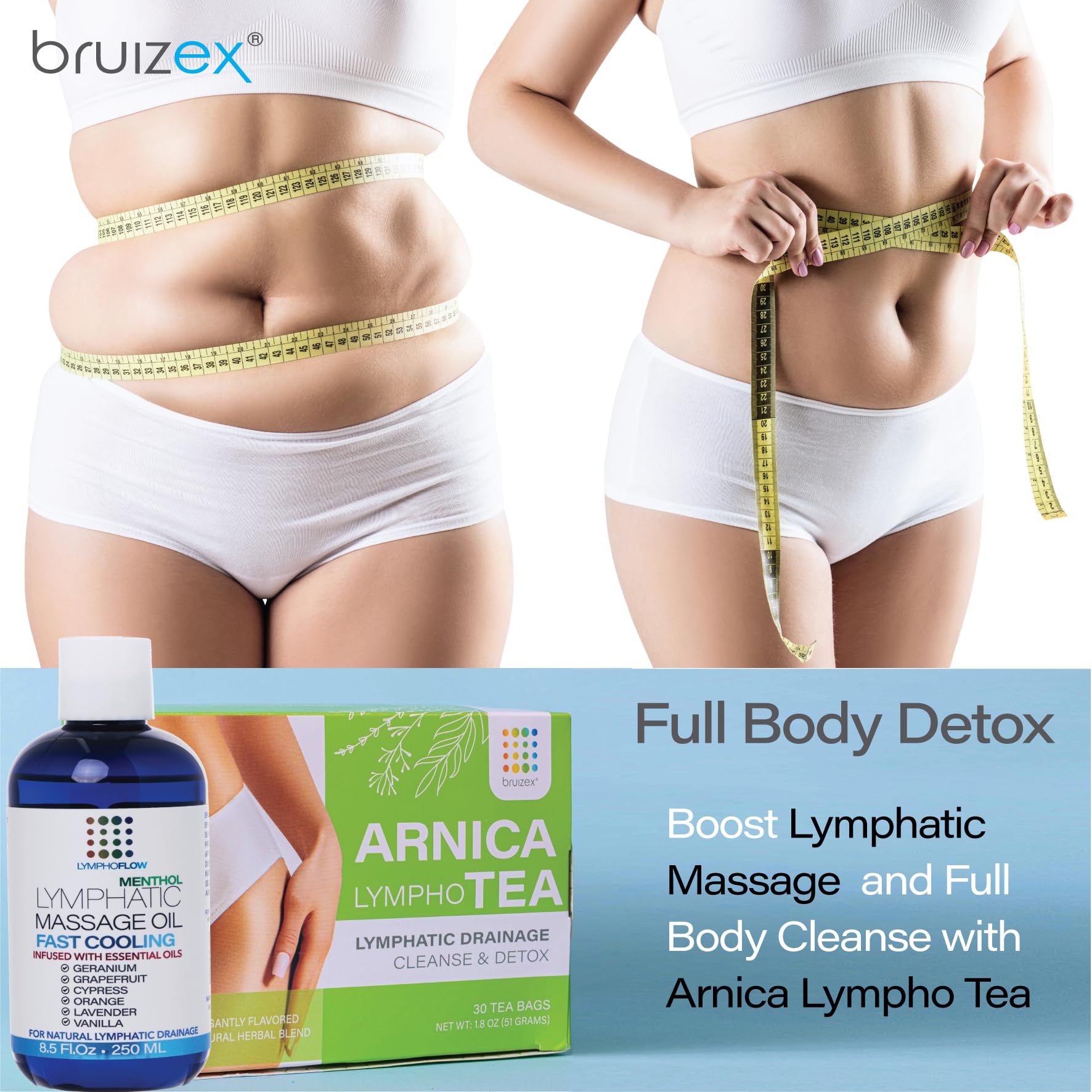 Lymphatic Drainage Massage Oil with Arnica & Coconut Oil (8.5 oz)