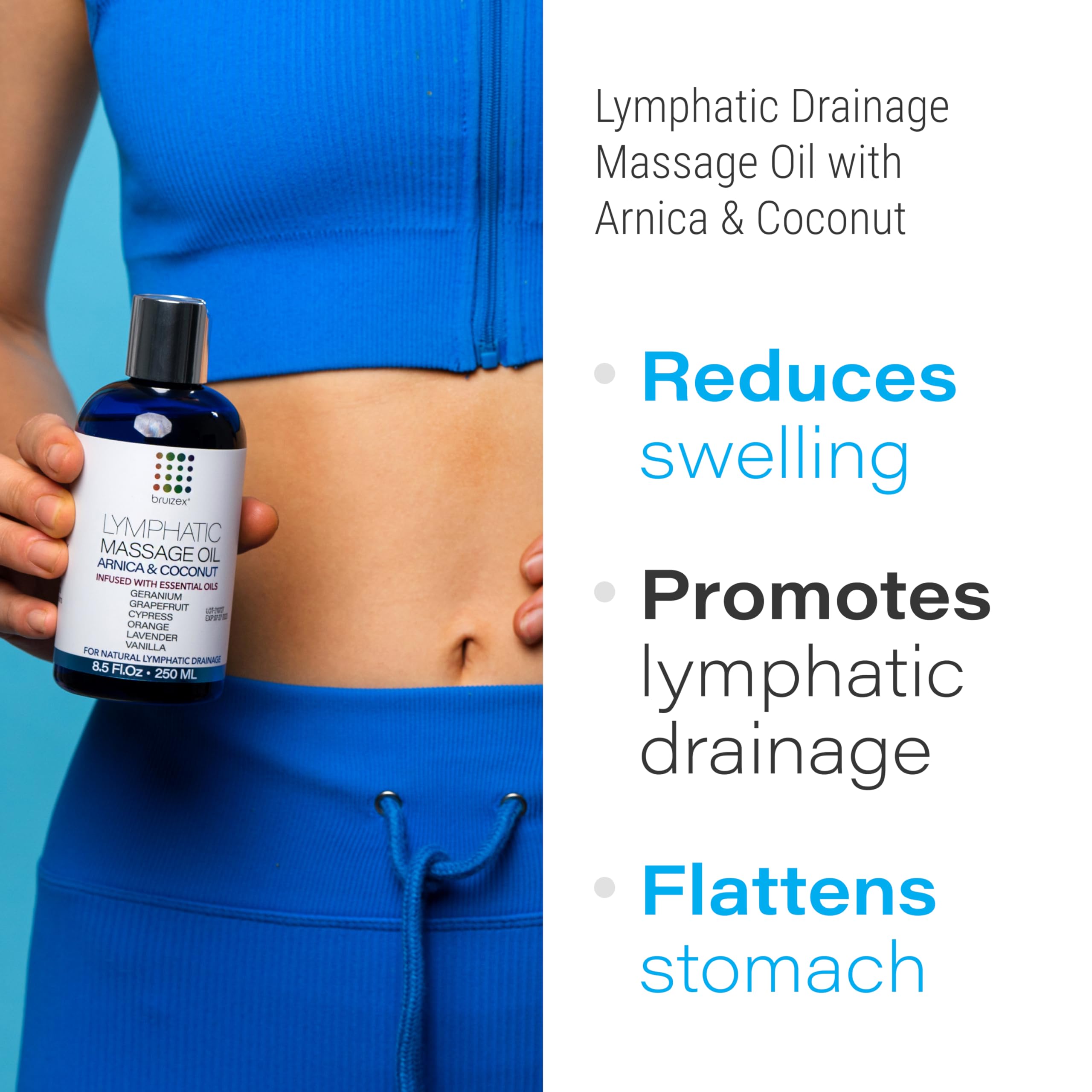 Lymphatic Drainage Massage Oil with Arnica & Coconut – Post-Surgery Recovery (8.5 oz)