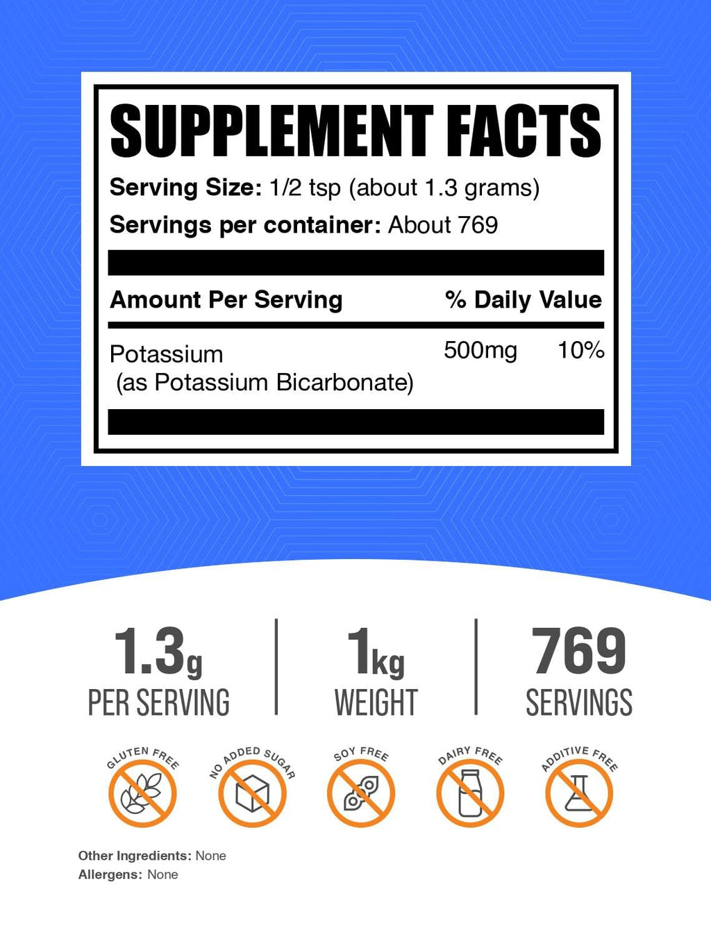 Potassium Bicarbonate Powder – Food Grade, Gluten Free | BulkSupplements