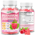 Potassium Chloride Gummies 1200mg - Muscle Health & Leg Cramps Support (60 Count) Raspberry