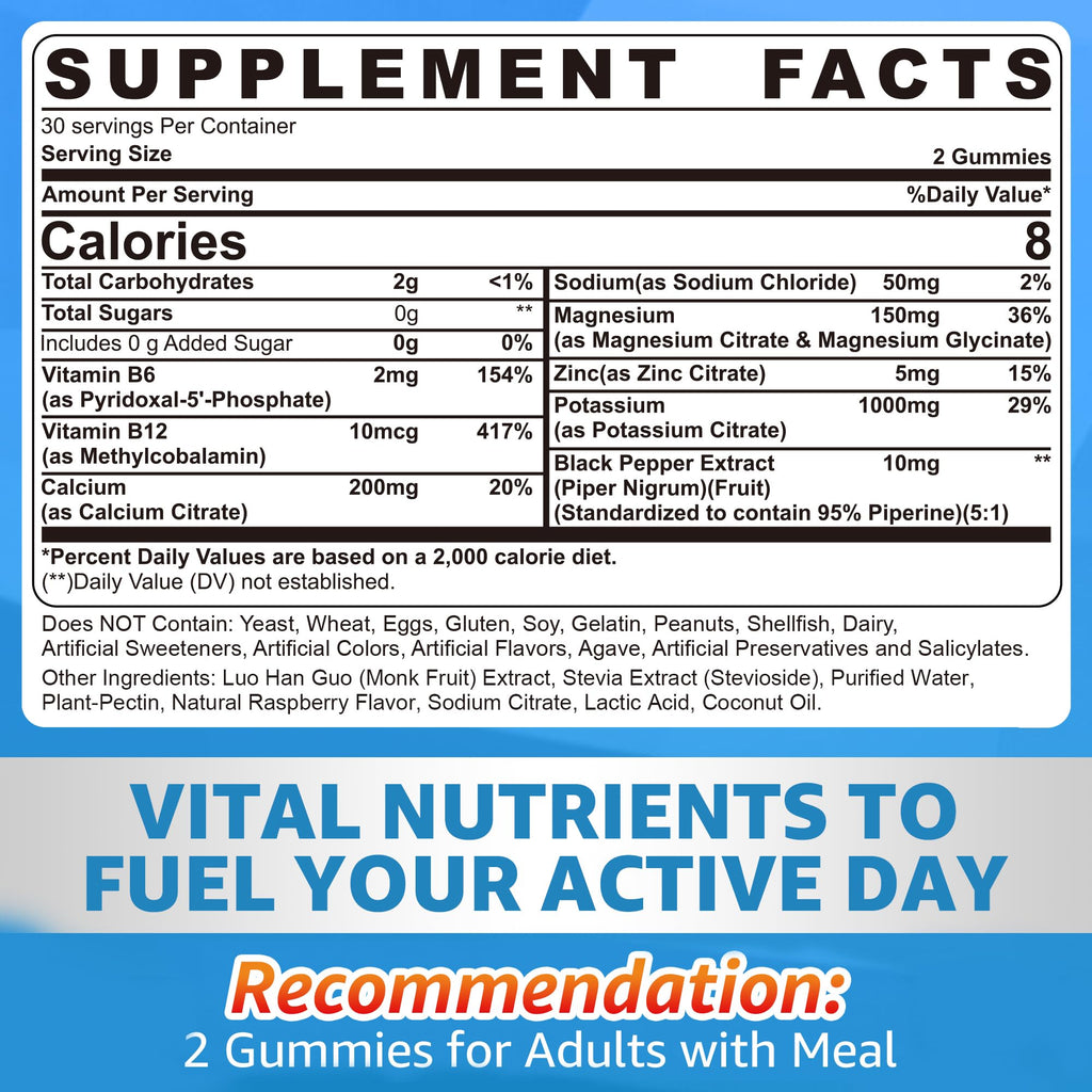 Potassium Citrate 1000mg Gummies – Sugar Free Electrolyte Support