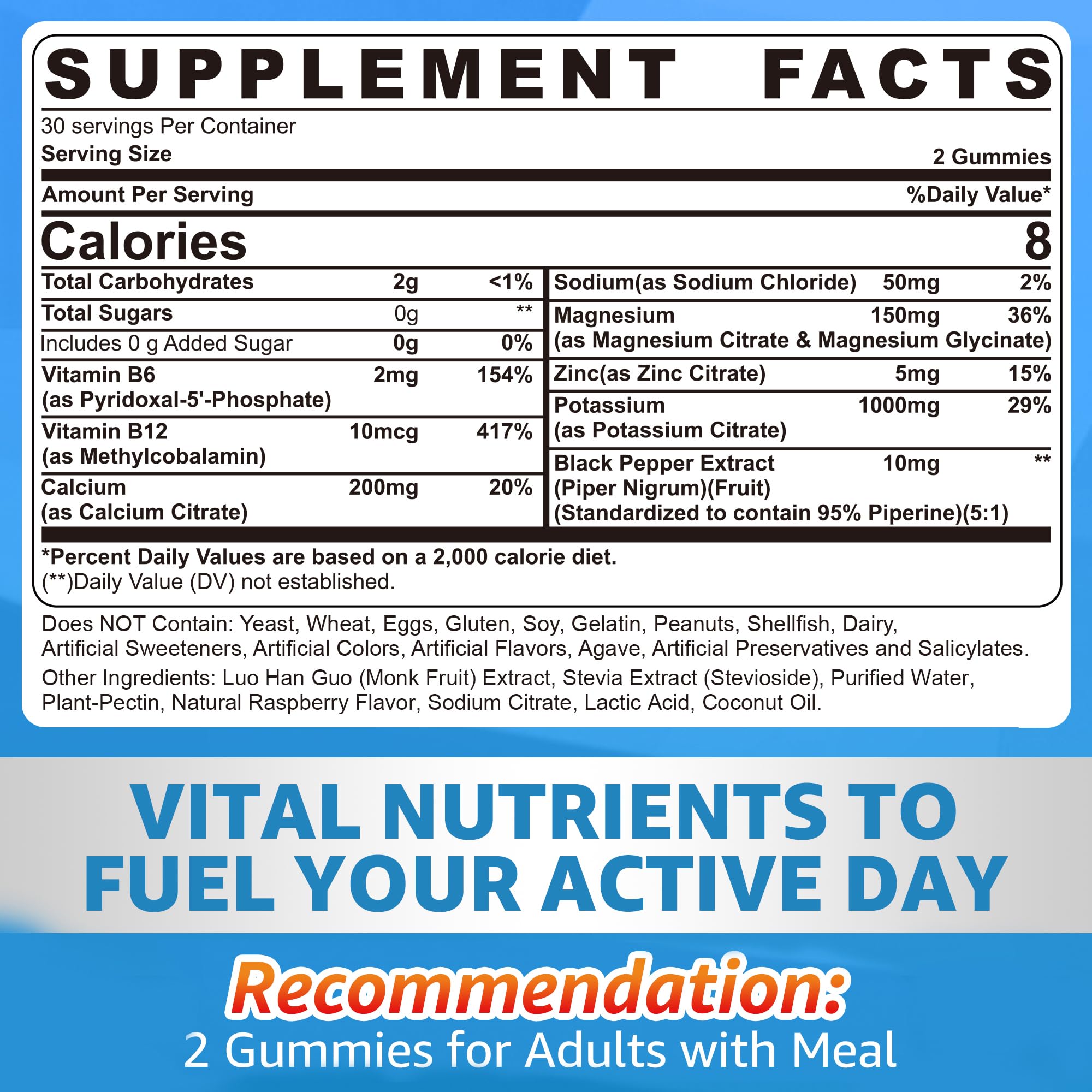 Potassium Citrate 1000mg Gummies – Sugar Free Electrolyte Support