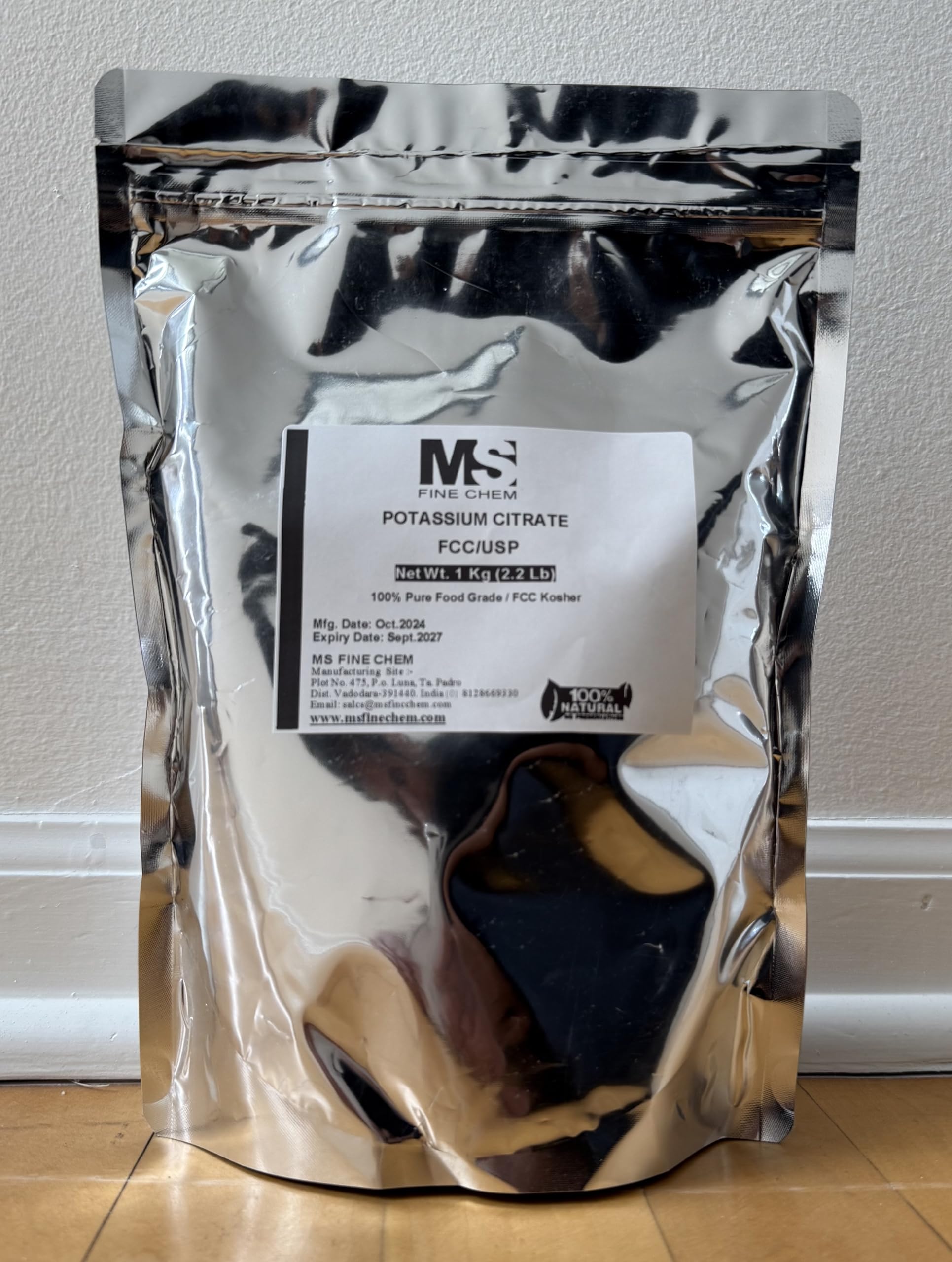 Potassium Citrate Powder 1 KG | Electrolyte Supplement for Mineral Balance & Heart Health | Vegan Friendly