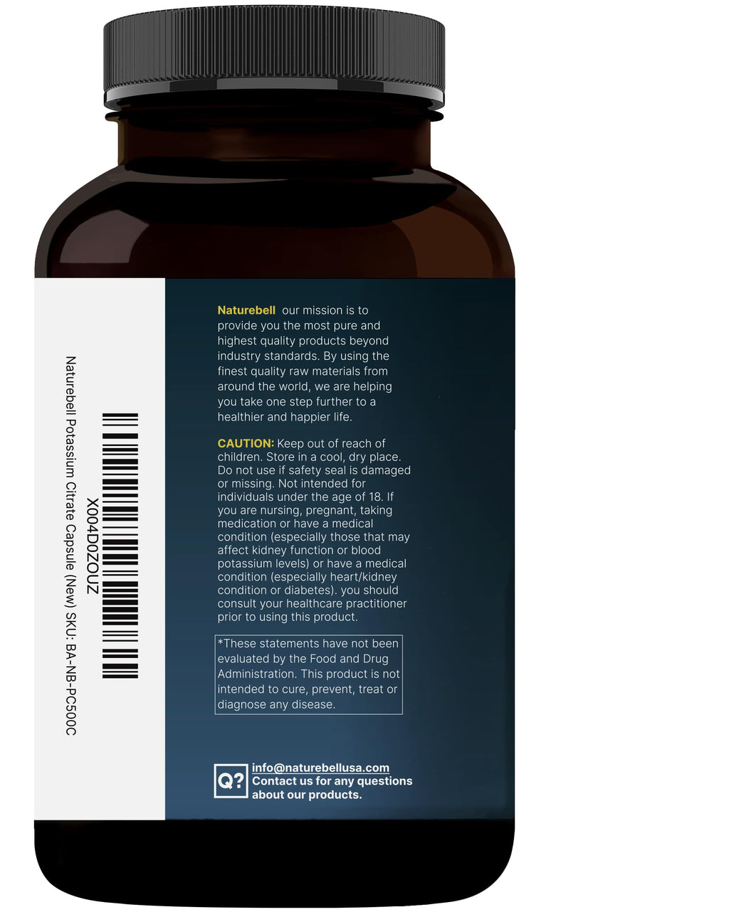 Potassium Citrate 99mg – 500 Caps | Chelated, Non-GMO