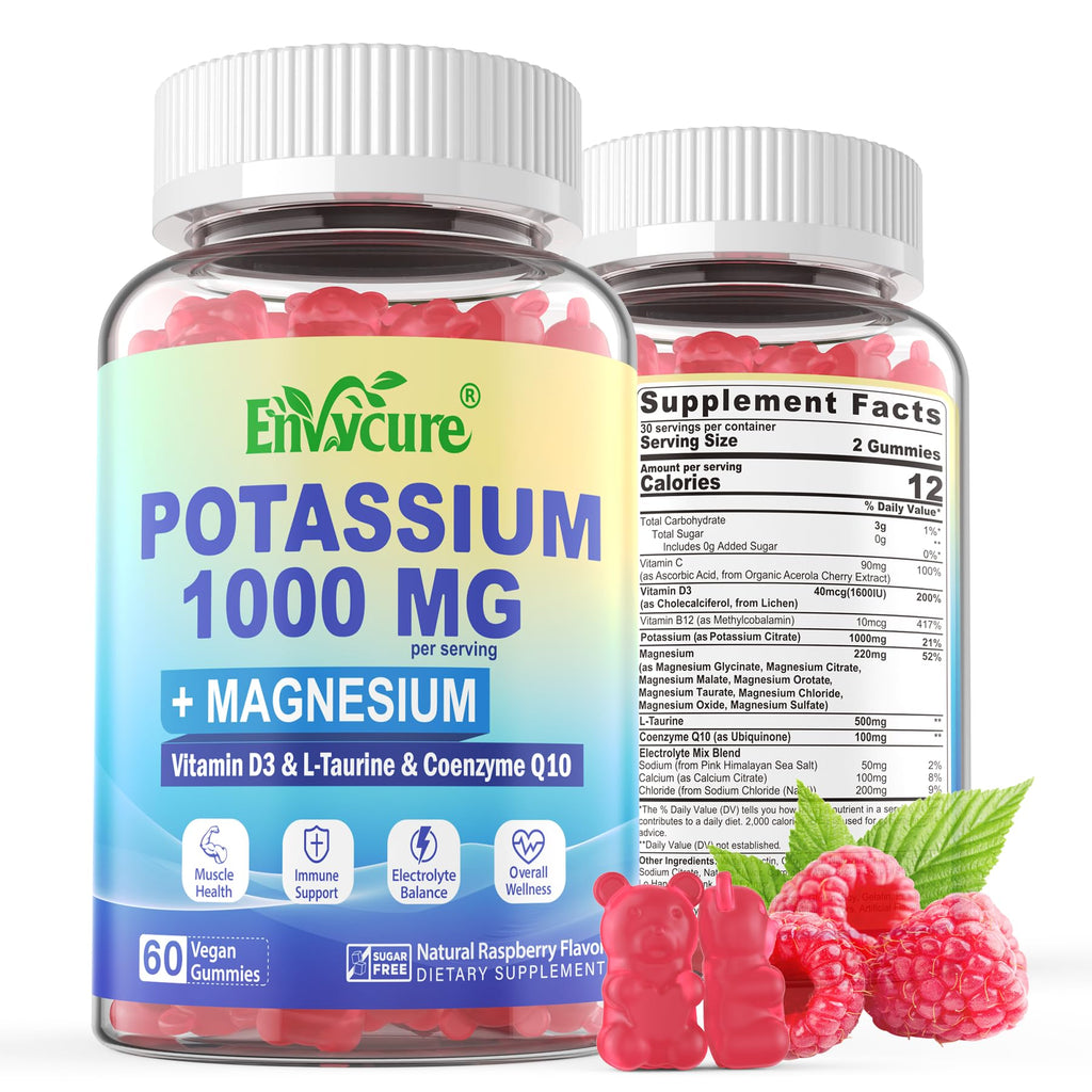 Potassium Gummies 1000mg | Potassium Citrate with Magnesium Complex – Vegan 2-Pack