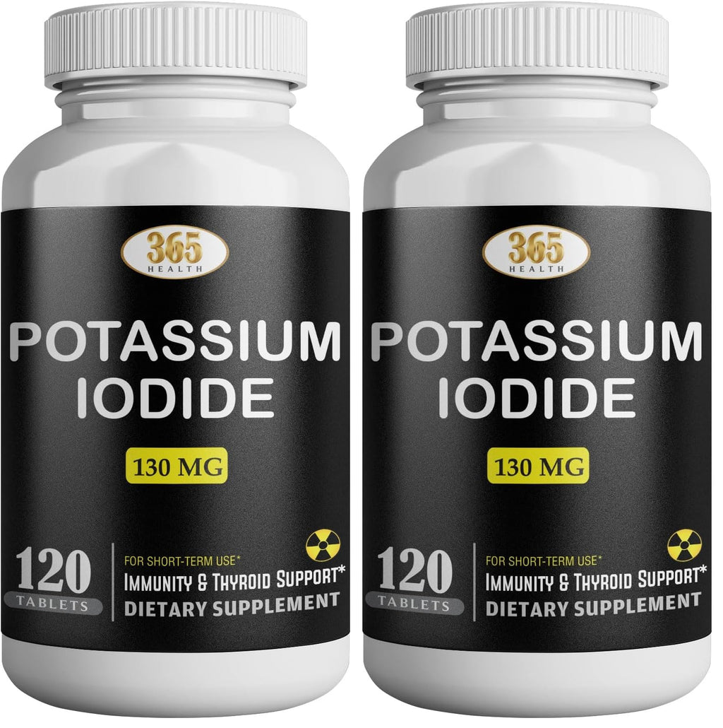 Potassium Iodide 130 mg KI Tablets – USA Made, 120-Count per Bottle, Pack of 2 (240 Tablets)