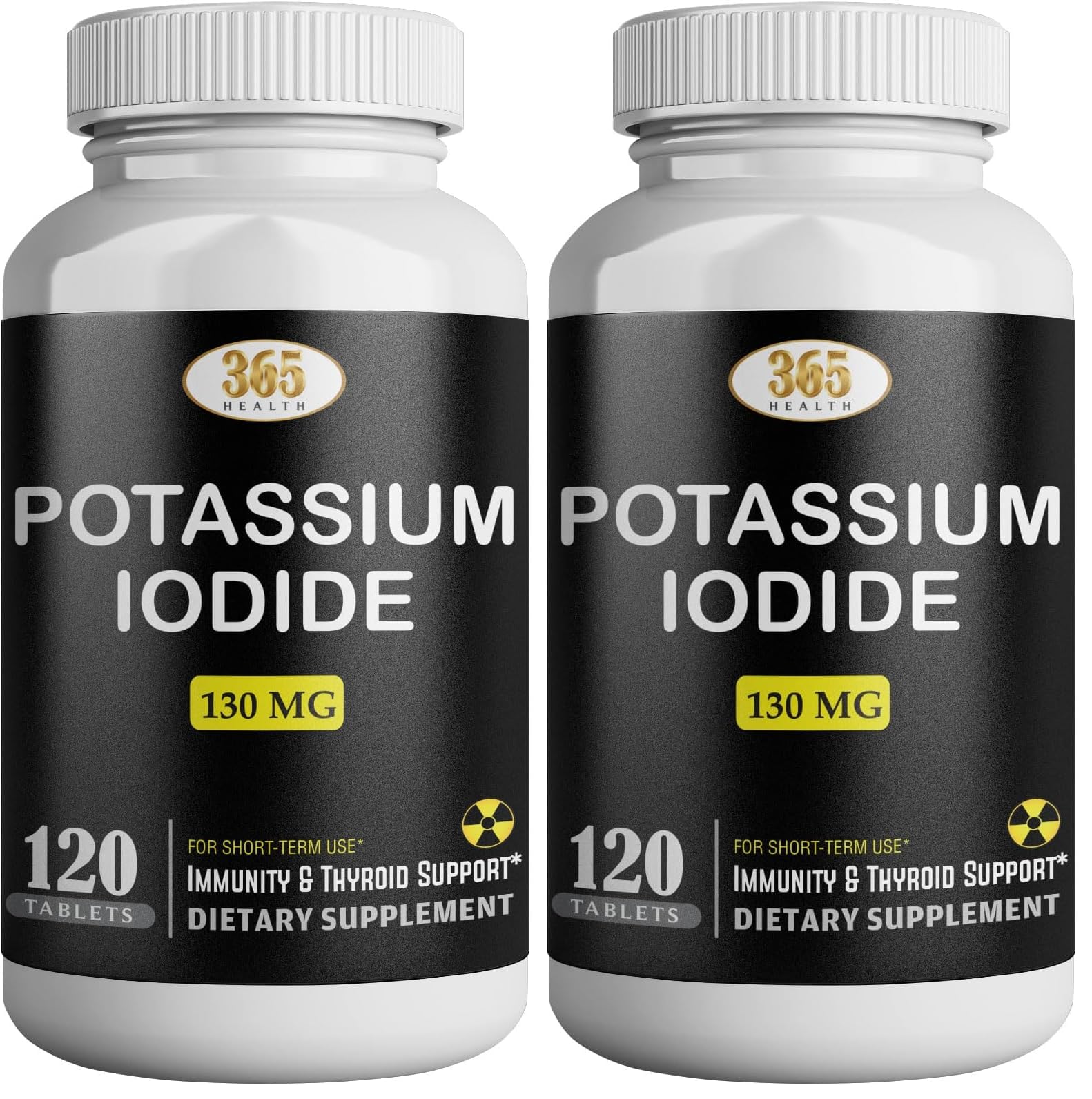 Potassium Iodide 130 mg KI Tablets – USA Made, 120-Count per Bottle, Pack of 2 (240 Tablets)