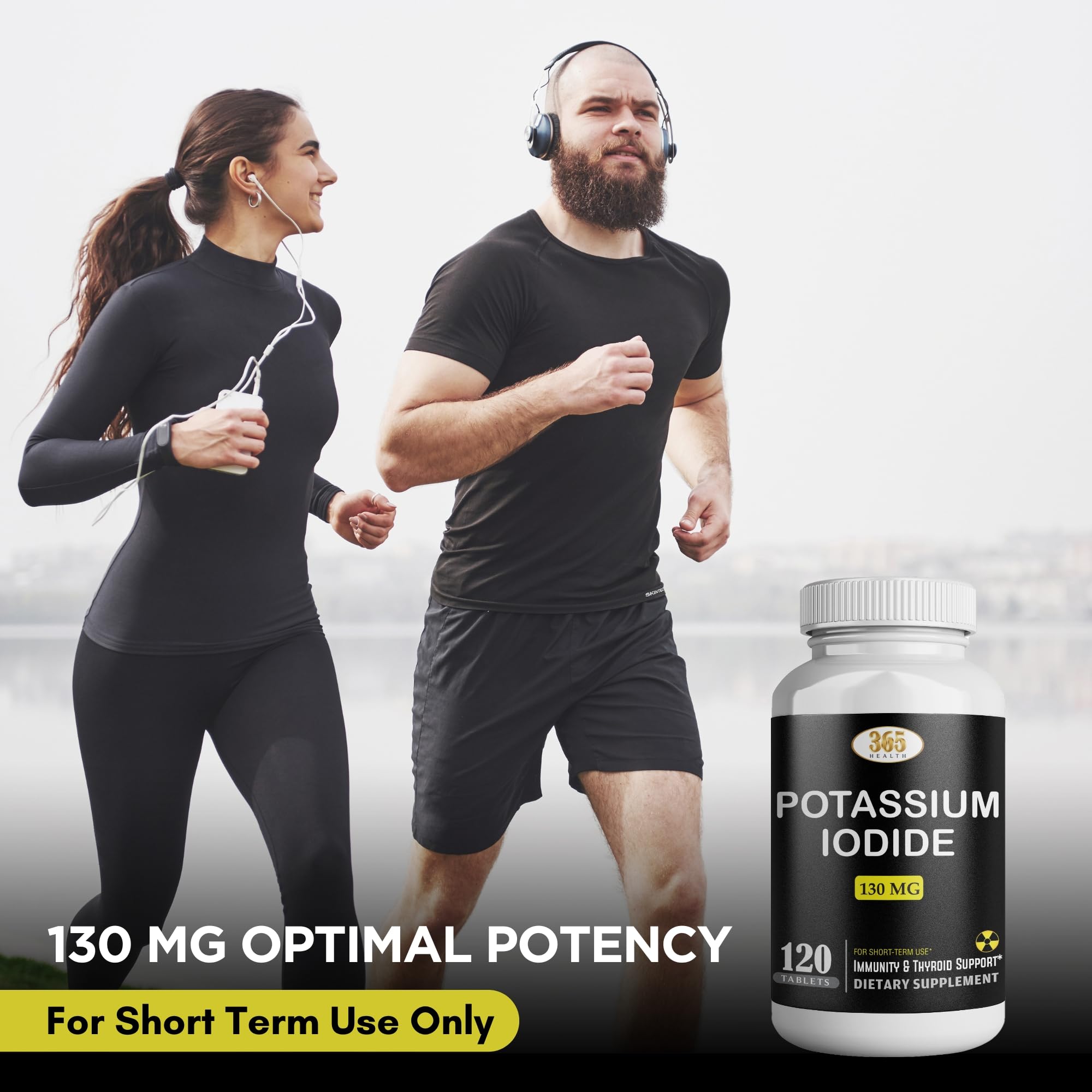 Potassium Iodide 130 mg KI Tablets – 120 Count – USA Made Potassium Iodine Pills