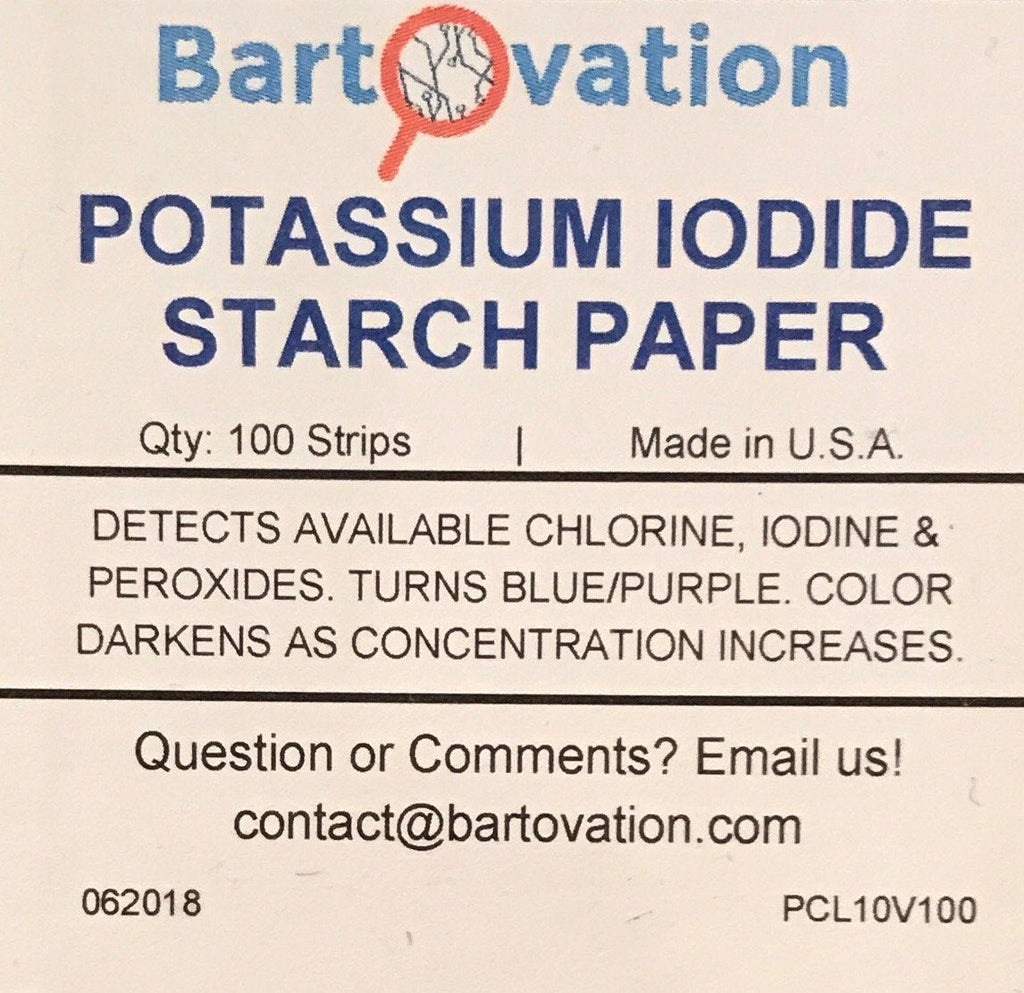 Potassium Iodide Starch Oxidizer Test Paper – Vial of 100 Strips for Chlorine, Iodine & Peroxide Detection