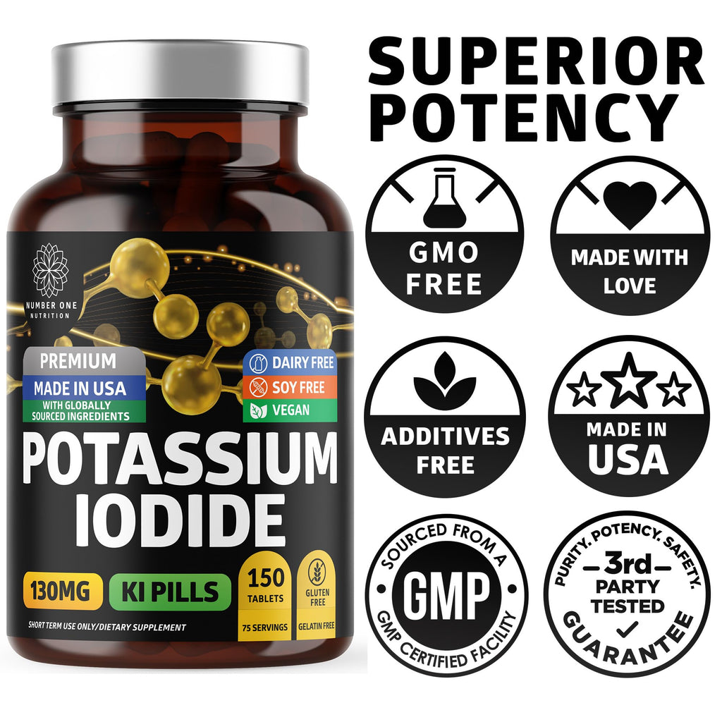 Premium Potassium Iodide Tablets – 130 mg/Serving, 300 Count