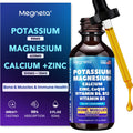 Potassium Magnesium Calcium Zinc Liquid Complex with D3, B6, B12 & CoQ10 | Chelated Minerals for Heart, Bones, Sleep & Anti-Aging | 2 fl oz