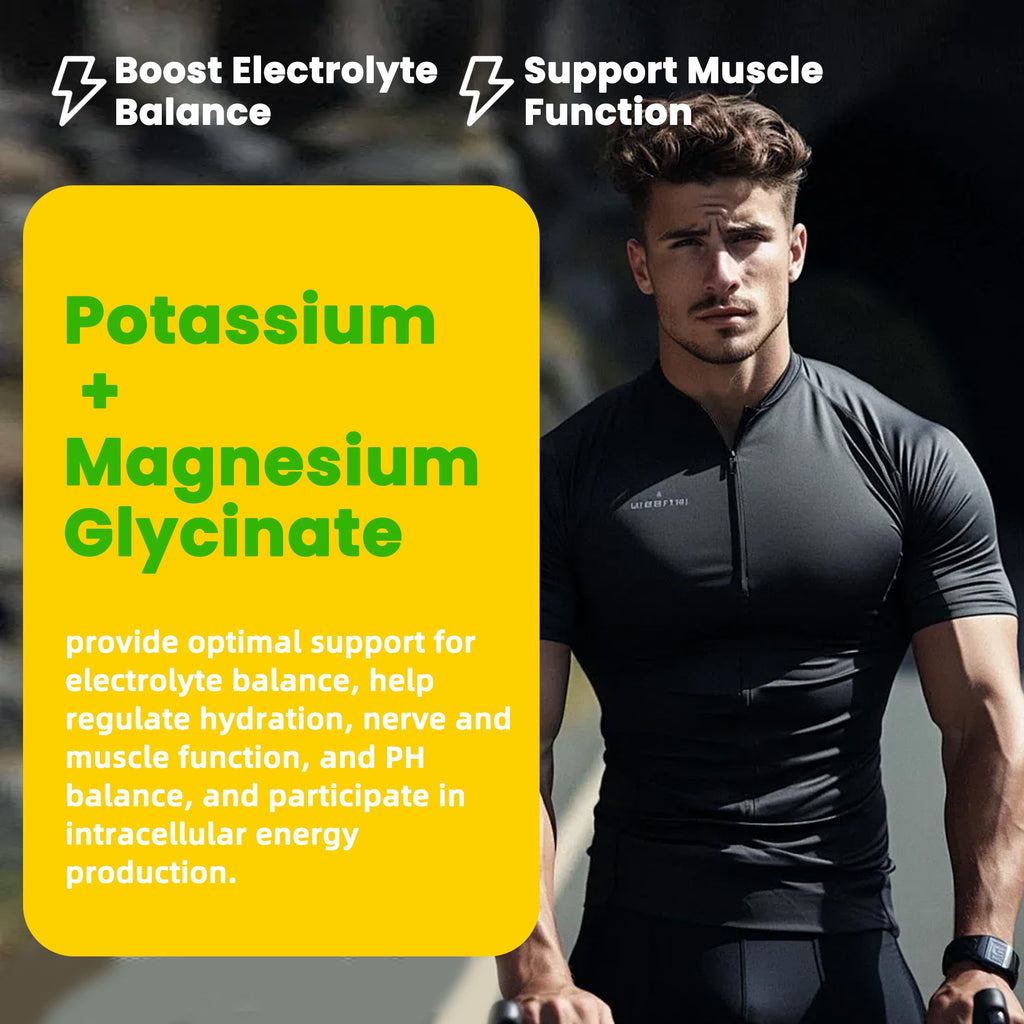 Potassium Magnesium Gummies – High Absorption Magnesium Glycinate, B6, D3 | Sugar-Free 120 Gummies