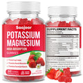 Potassium Magnesium Gummies with High Absorption Magnesium Glycinate, D3 & B6 – Strawberry Flavor (60 Count)