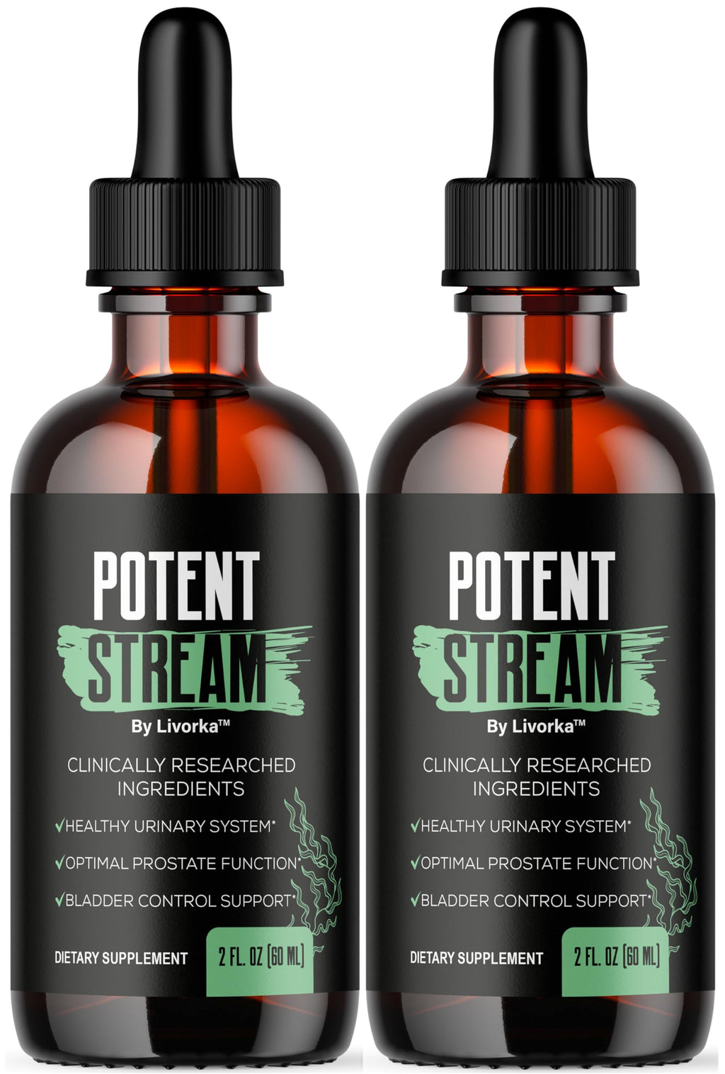 Potent Stream Drops for Men - 2 Pack | All-Natural Maximum Strength Formula