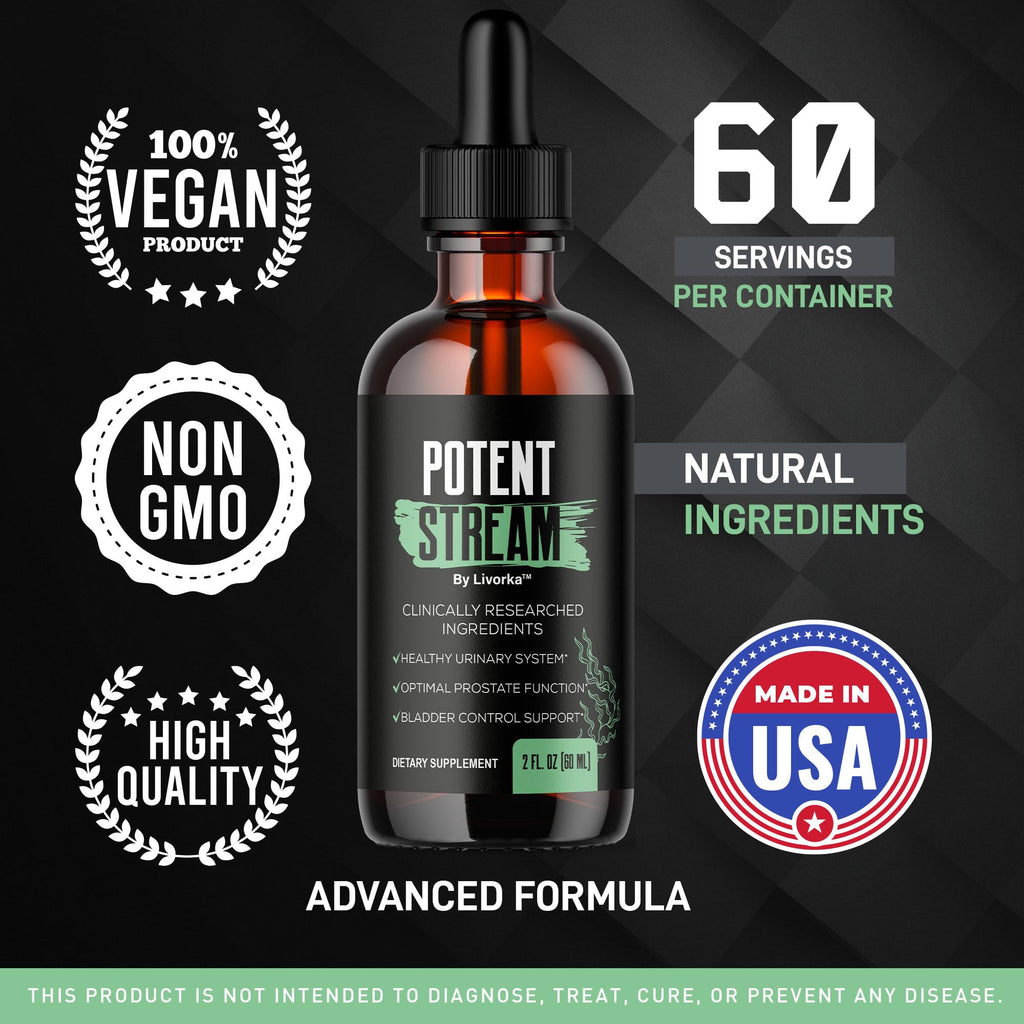 Potent Stream Drops for Men - 2 Pack | All-Natural Maximum Strength Formula
