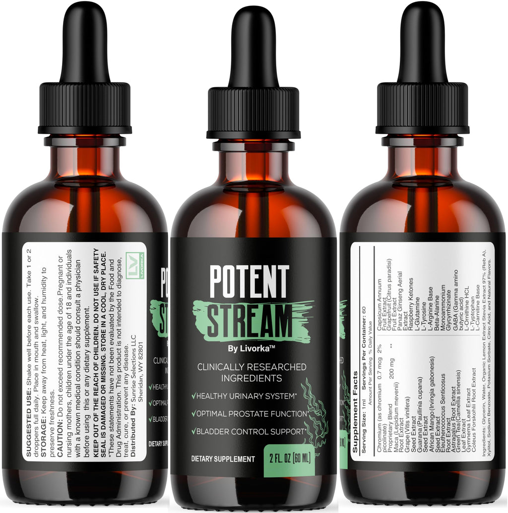 Potent Stream Drops – Official Potent Stream Drops for Men, 1 Month Supply