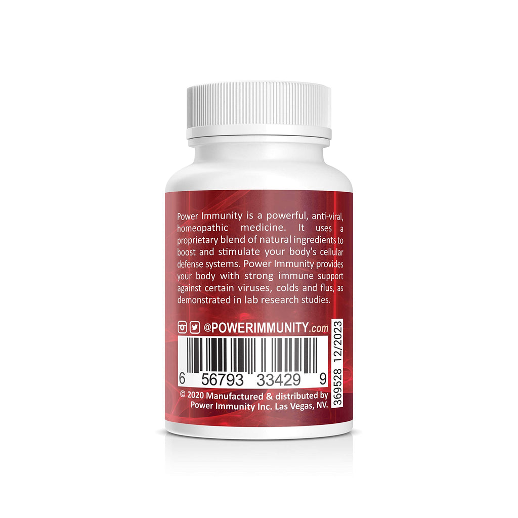 Power Immunity – Homeopathic Immune Booster, Maximum Strength, All Natural, Non-GMO, 100 Tablets