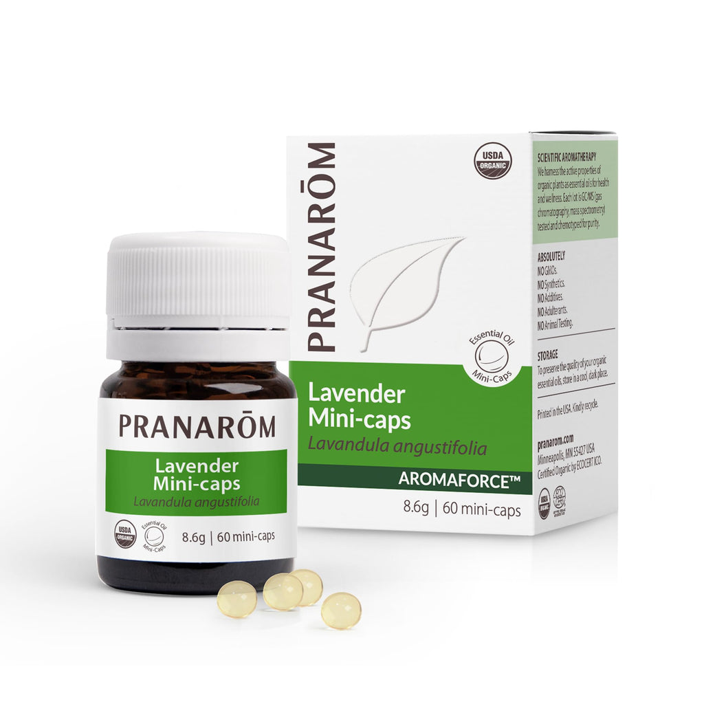 Pranarom Aromaforce Lavender Mini-Caps 60ct – Restful Sleep & Relaxation (Organic Lavender Oil)